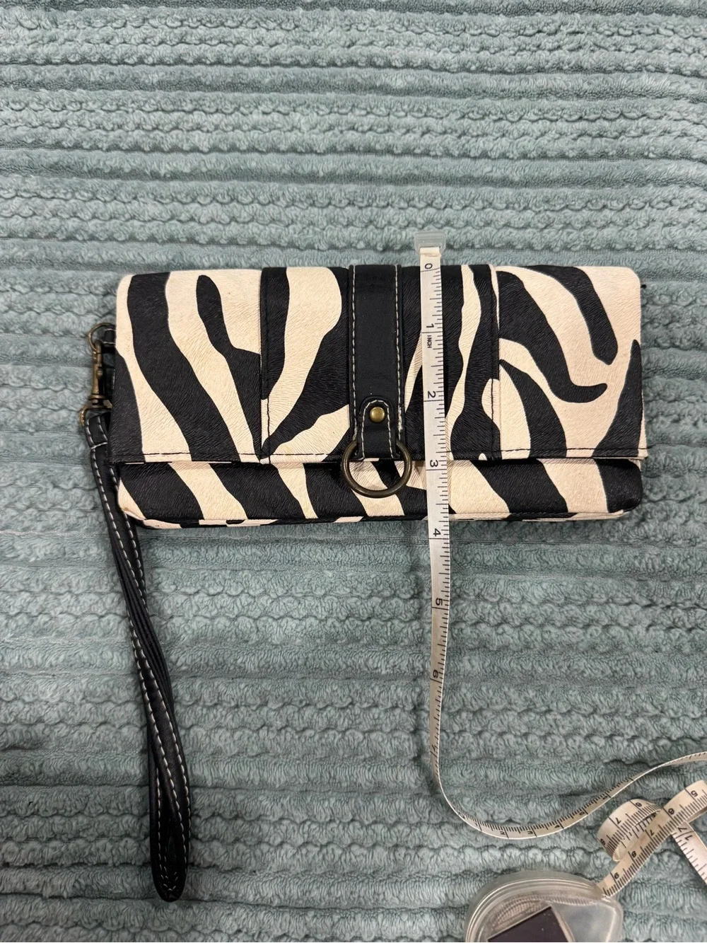 Black and White Zebra Print Wristlet Clutch